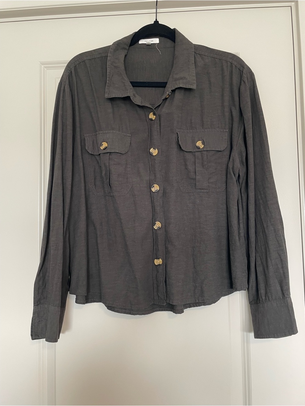 Maurices Dark Gray Button-Down Shirt